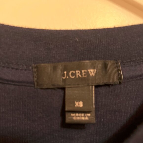 J Crew Navy Blue Cotton Sweatshirt w/ Sequins Women’s Size XS - Picture 3 of 3